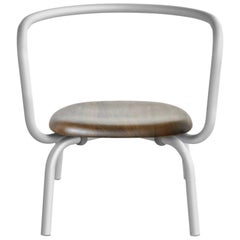 Emeco Parrish Lounge Chair in Aluminum with Walnut Seat by Konstantin Grcic