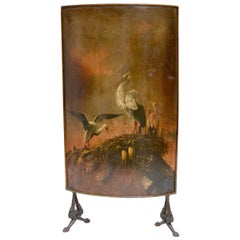 Tole Painted Firescreen Probably English, 19th Century