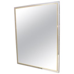 Large Hollywood Regency Bicolor Wall Mirror in the Style of Maison Jansen, 1960s