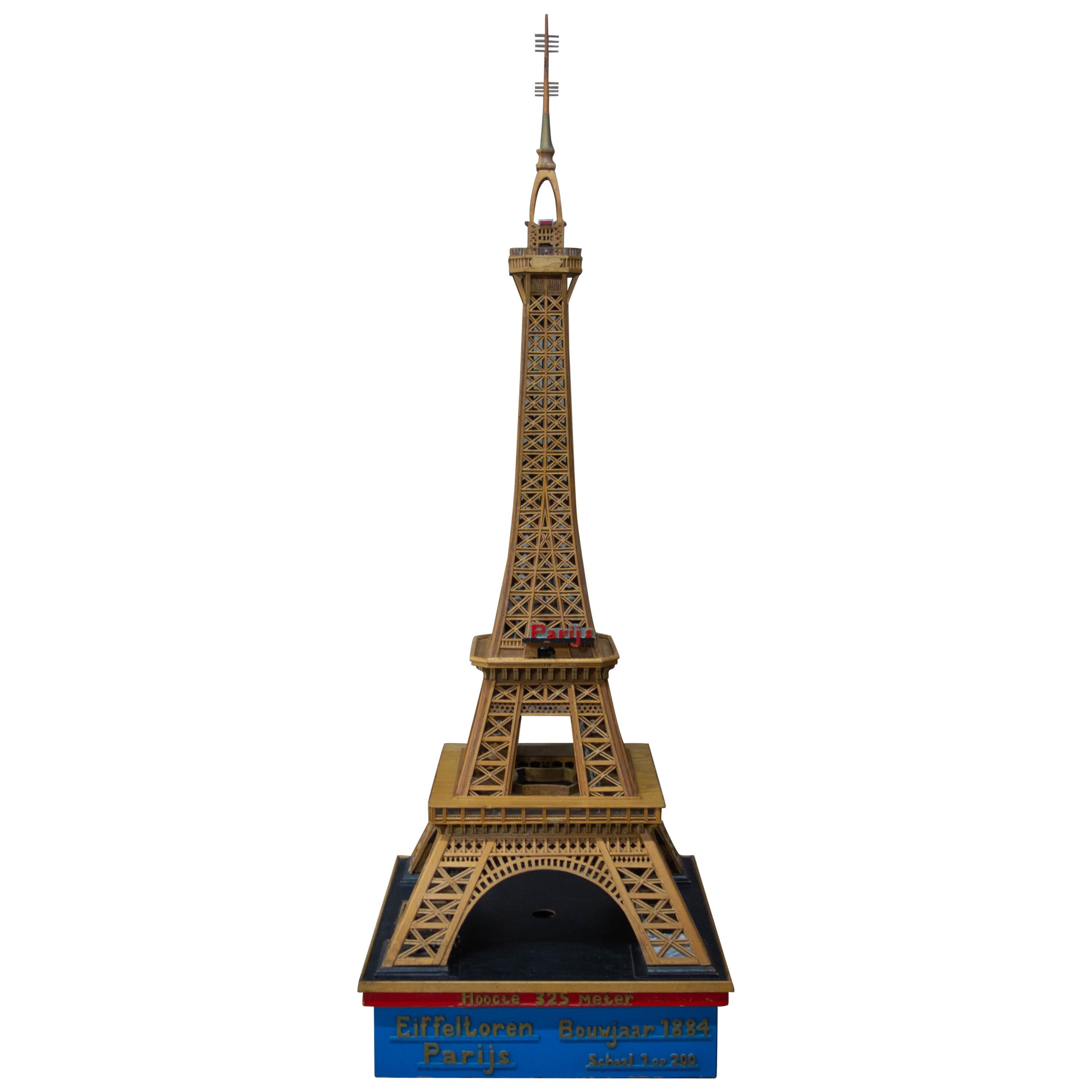 Handmade Folk Art Model of the Eiffel Tower, 1950