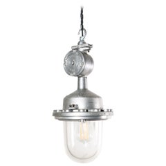 Vintage 1960s Industrial Explosion Proof Ceiling Pendant Lamps, Lights with Glass Dome
