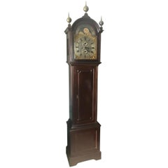 Superb Tall 1900s 8 Day Oak Grandfather Clock