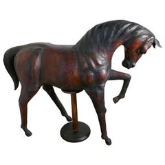 Large Arts & Crafts Leather Model of a Horse