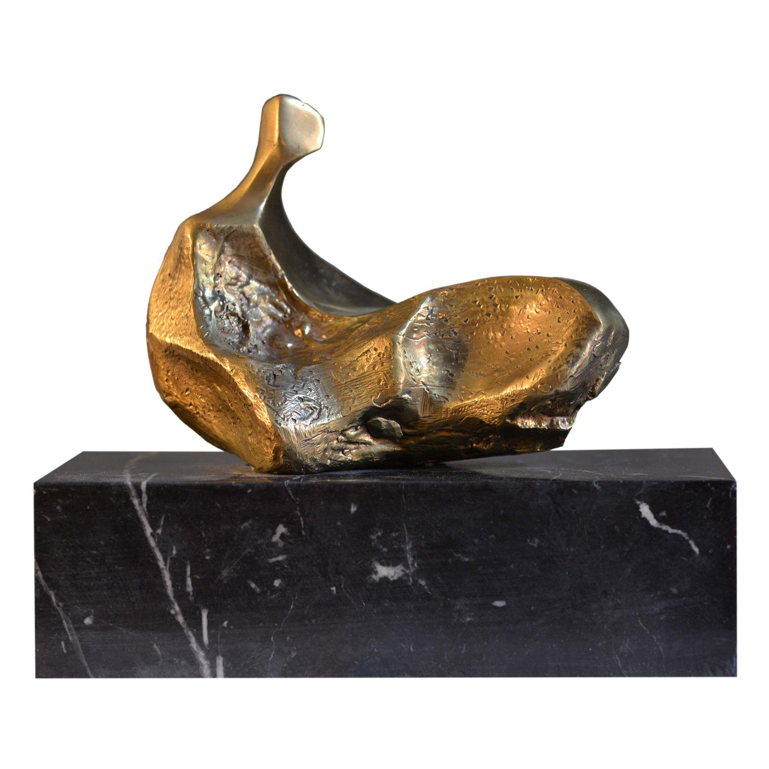 Domenico Calabrone, "Miniature" Sculpture in Bronze on Marble, Brazil, 1970s