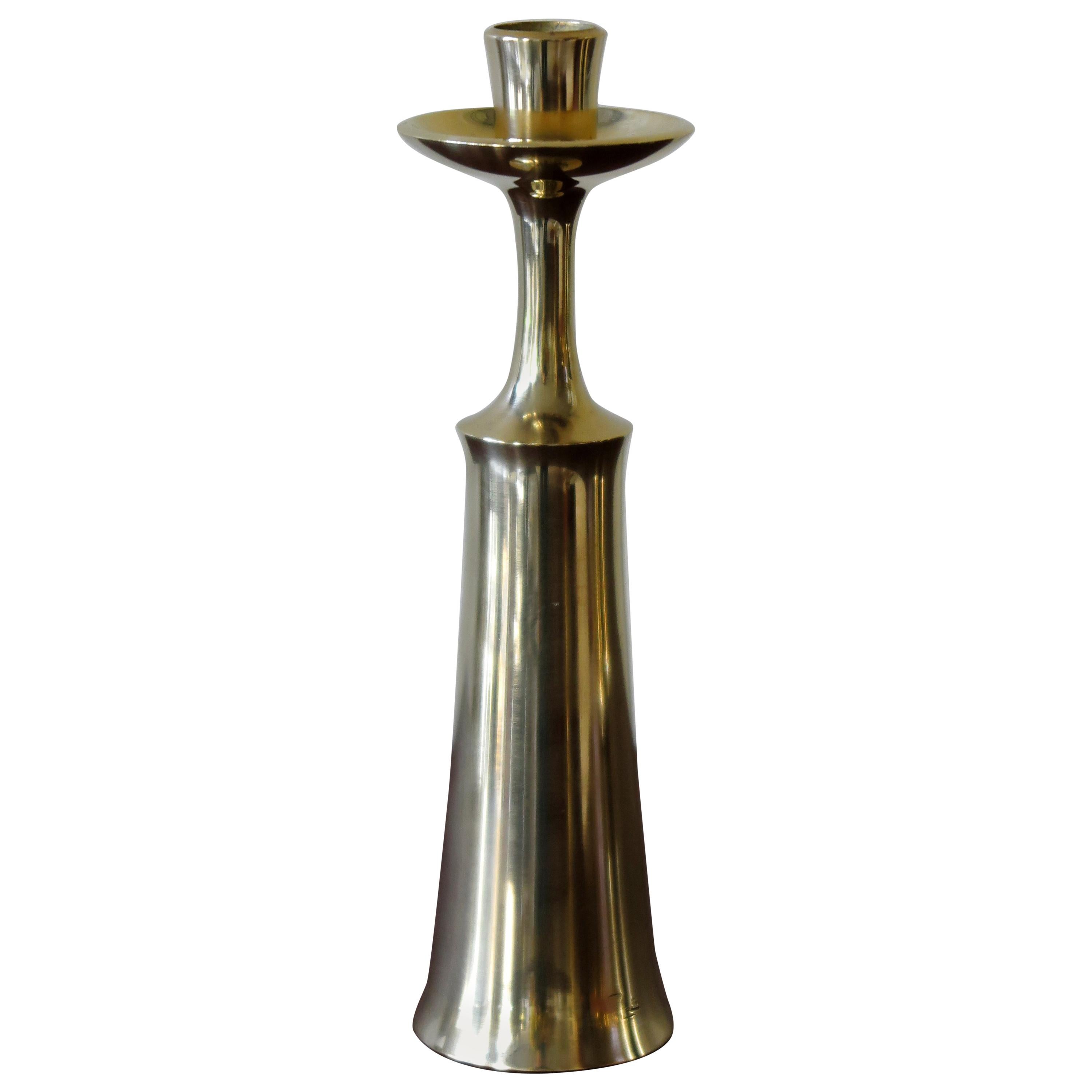 Jens Harald Quistgaard Scandinavian Brass Candlestick for Dansk Design, 1950s