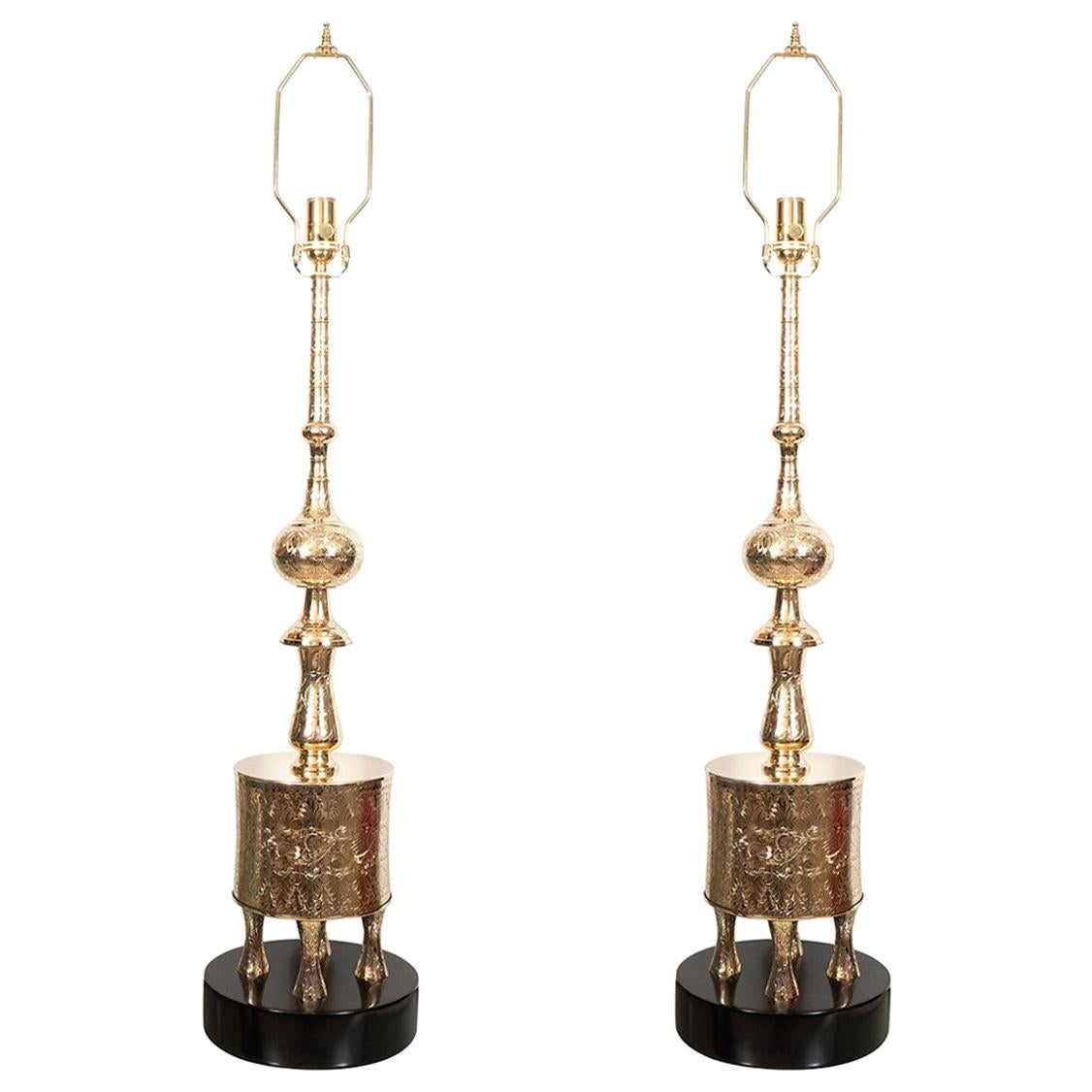 Pair of "Ottoman" Style Table Lamps For Sale