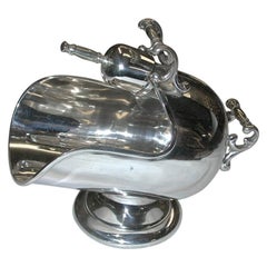 Solid Silver Sugar Scuttle with Scoop, Spanish 1930s