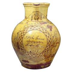 Used Slipware Harvest Pitcher by Fishleys of Fremington Devon, England, 1868