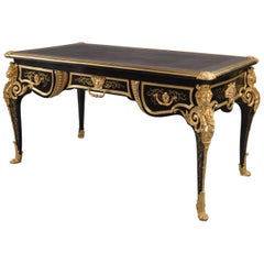 Louis XV Style Ebonized Bureau Plat Attributed to Befort Jeune, circa 1870