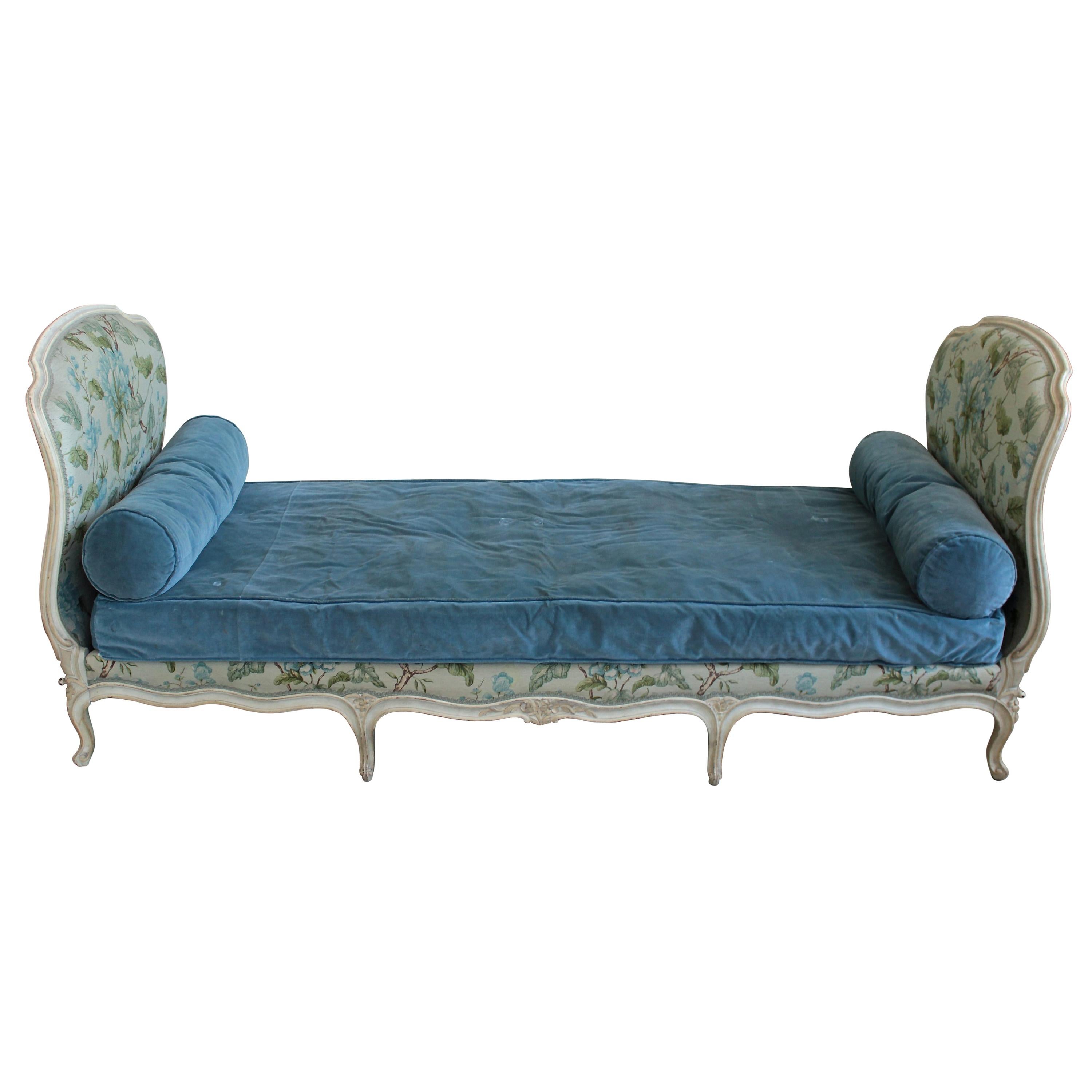 Louis XV Style Daybed with Floral Upholstery
