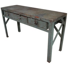 Industrial Iron Console Table, circa 1950
