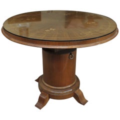 Marqueterie Art Déco Gueridon Round Table, circa 1925