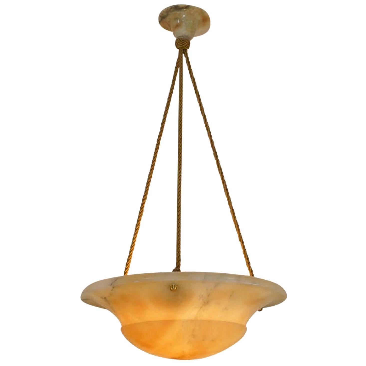 Alabaster Pendant Light, Sweden, 1910