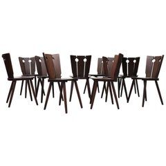 Gilbert Marklund Style Brutalist Dining Chairs