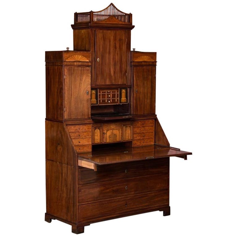 Antique Danish Empire Mahogany Secretary Desk For Sale At 1stdibs