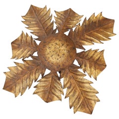 Gilt Tole Acanthus Flush Mount