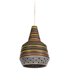 1950s Aldo Londi Ceramic Bitossi Pendant Lamp for Italian Raymor