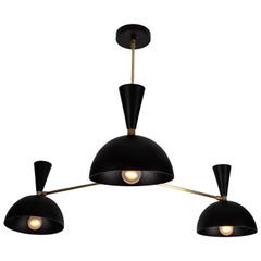 Large Three-Cone 'Lola II' Chandelier in Black