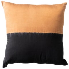 Kala Black & Gold Color Block Mulberry Silk Pillow