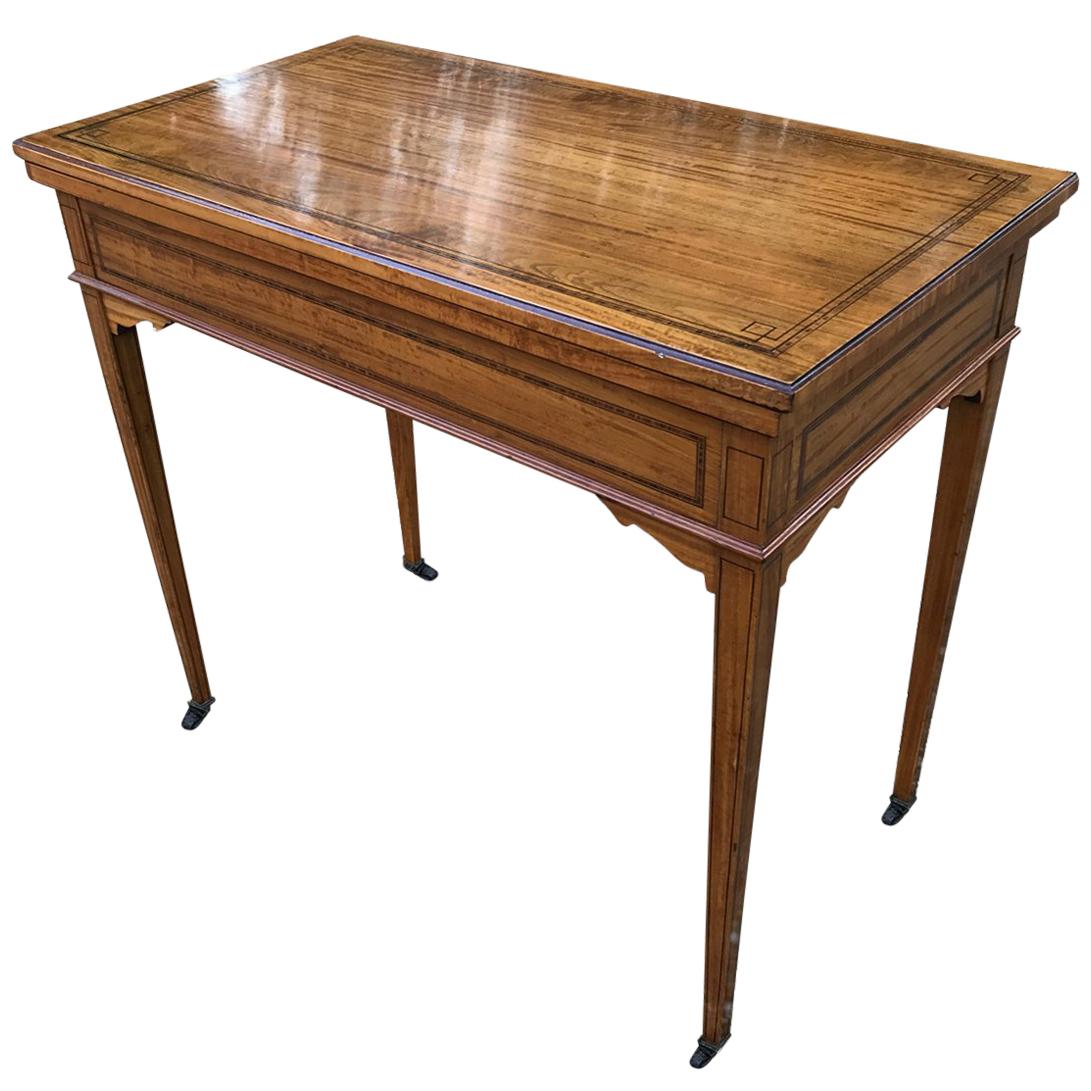 19th Century Satinwood Card Table For Sale