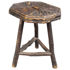 Rustic Old Three-Legged Country Milking Stool