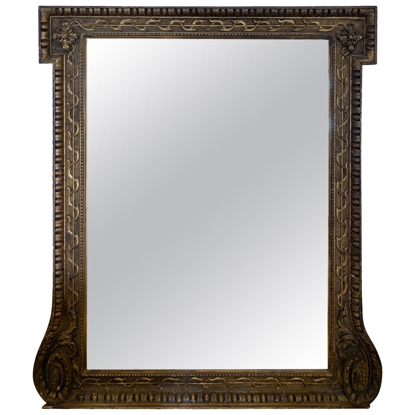 18th-19th Century English Georgian Carved Giltwood Mirror, Style of William Kent