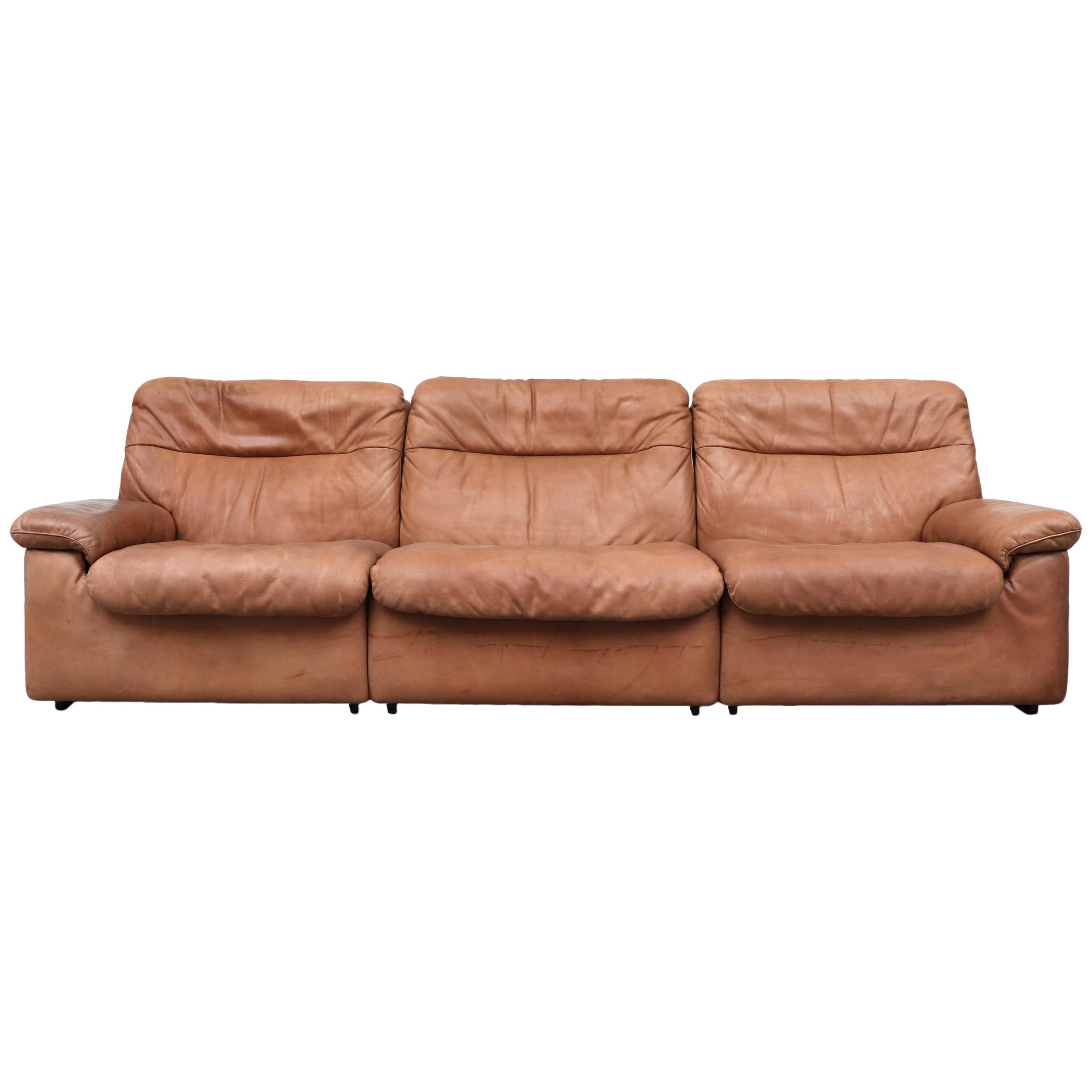 De Sede Natural Leather 3-Seat Sofa