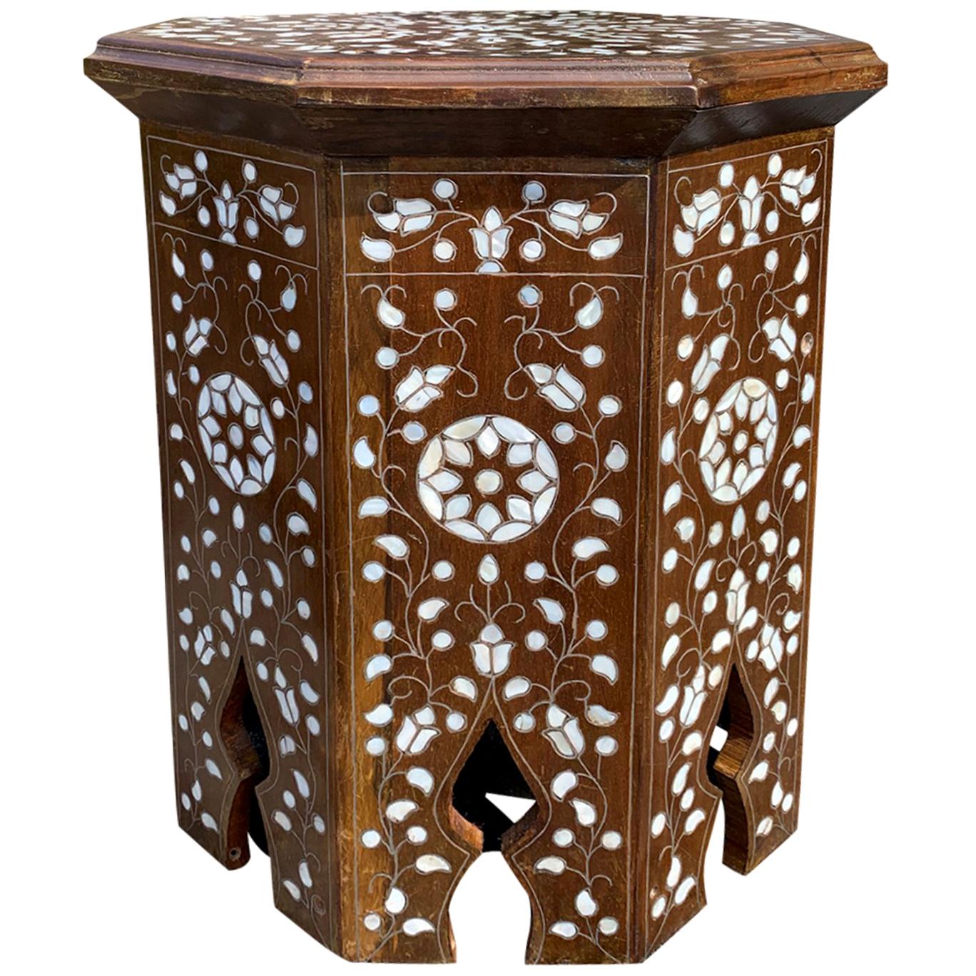 20th Century Moroccan Style Inlaid Drinks Table