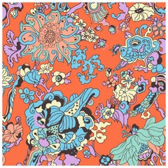 'Dragon Flowers' Indian Fresh on Smooth Wallpaper