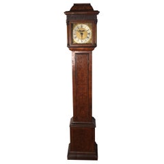 Diminutive Inlaid Burl Walnut Musical Chime Grandmother Clock