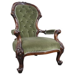 Victorian Style Mahogany Spoon Back Armchair