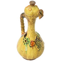 Yellow Duck Greek Wine Decanter, circa 1920s