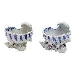 Bow Porcelain Seashell Form Sweetmeats or Salts with Scallop Shell Bowls