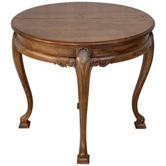 Game Card Demilune Fold over Side Table or Tea Table with Hidden Drawer