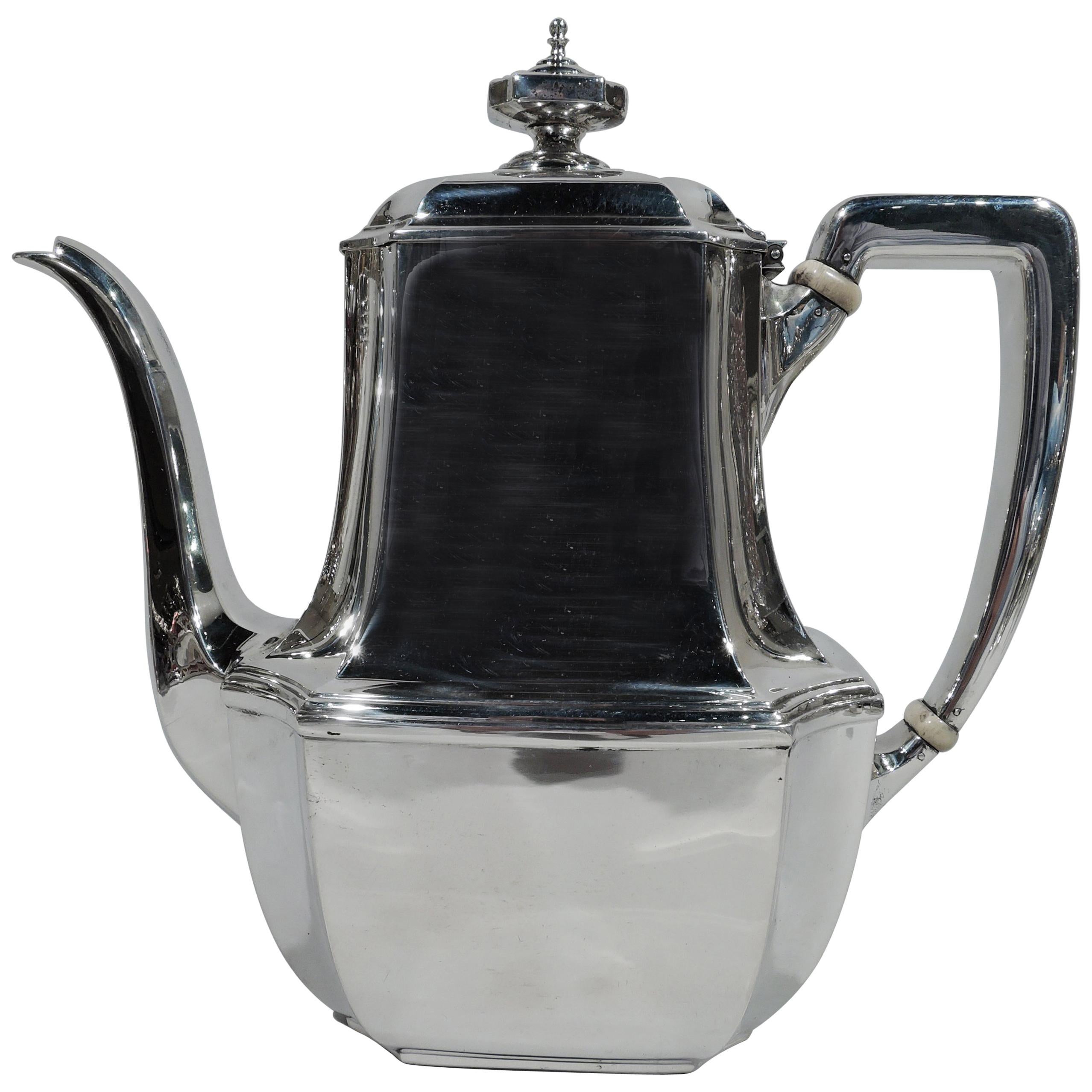 Tiffany Sterling Silver Coffeepot in Desirable Hampton Pattern