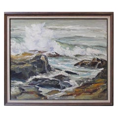 "Seascape" Oil on Canvas 1950s by California Artist Lucille Kent