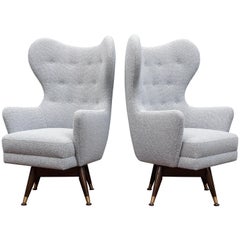 Pair of Midcentury Swivel Lounge Chairs