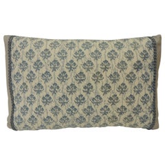 Petite 1940s Italian Blue and White Fortuny Lumbar Decorative Pillow
