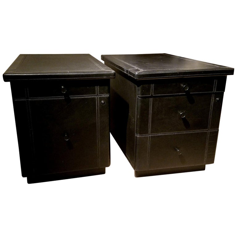 Guido Faleschini For Pace Leather File Or Storage Cabinets At 1stdibs Guido Faleschini For Pace Leather File Or Storage Cabinets