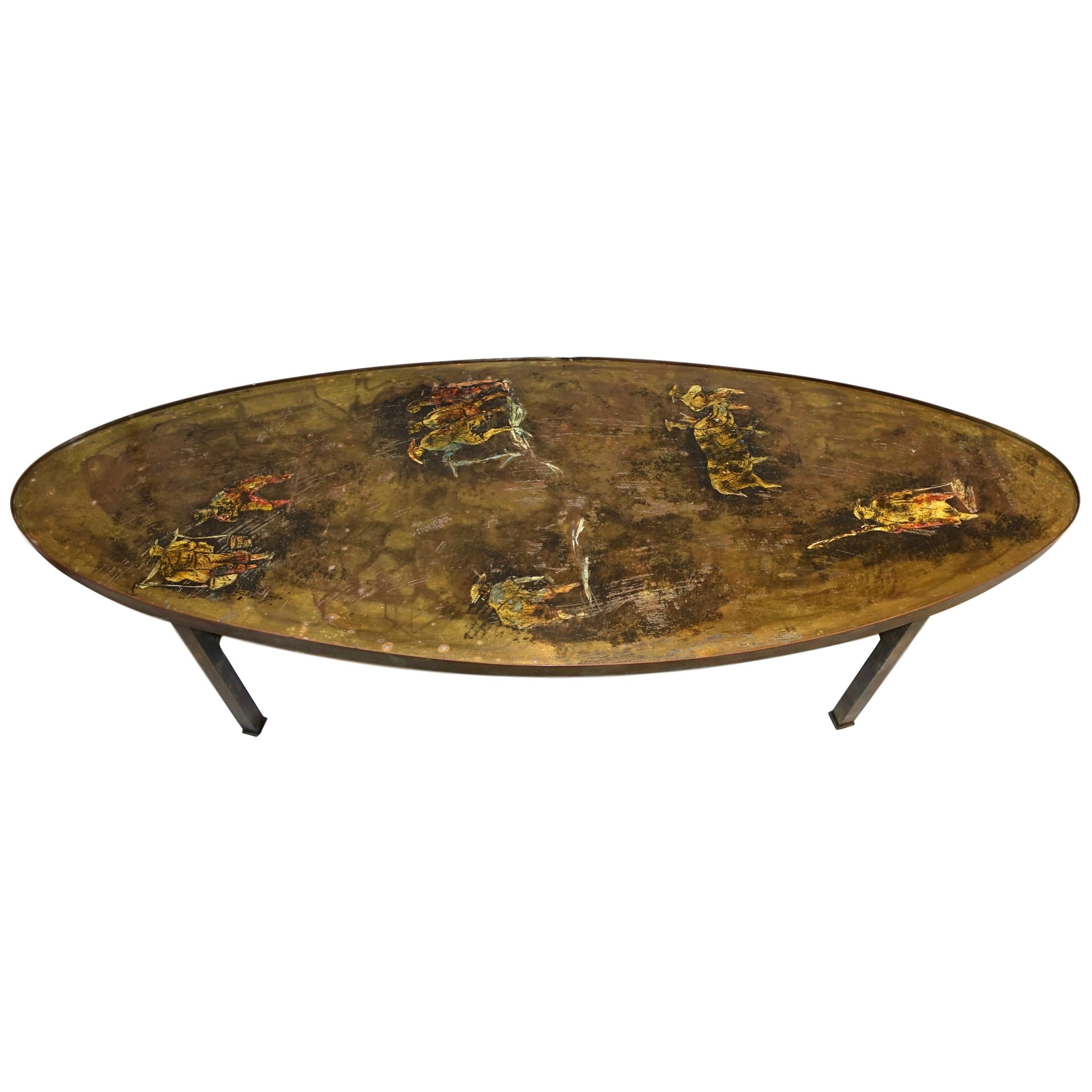 Unusual Oval Laverne Coffee Table For Sale