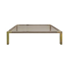 1970s French Rectangular Two-Tone Bronze Coffee Table by Willy Rizzo