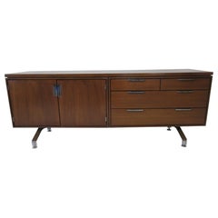 Vintage Walnut Credenza Designed in the Manner of Borsani for the Imperial Desk Co.