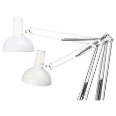 Pair of White Danish Anglepoise Desk or Wall Lamps by Louis Poulsen, 1970s