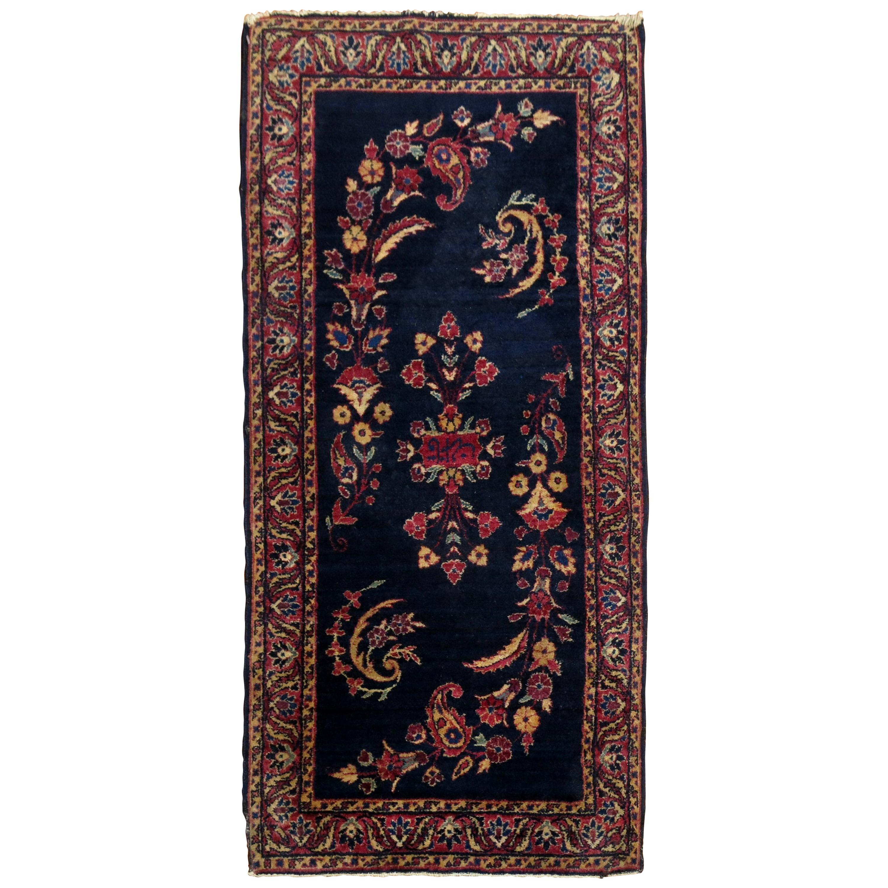 Dark Blue Antique Persian Sarouk Rug