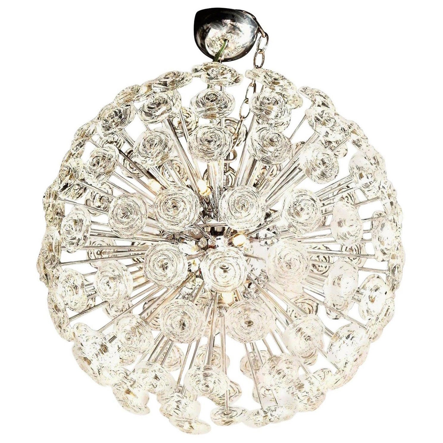 Large Chandelier with 16 Glass Spheres For Sale at 1stDibs