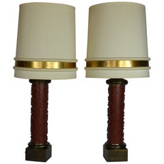 Midcentury Wallpaper Roller Lamps