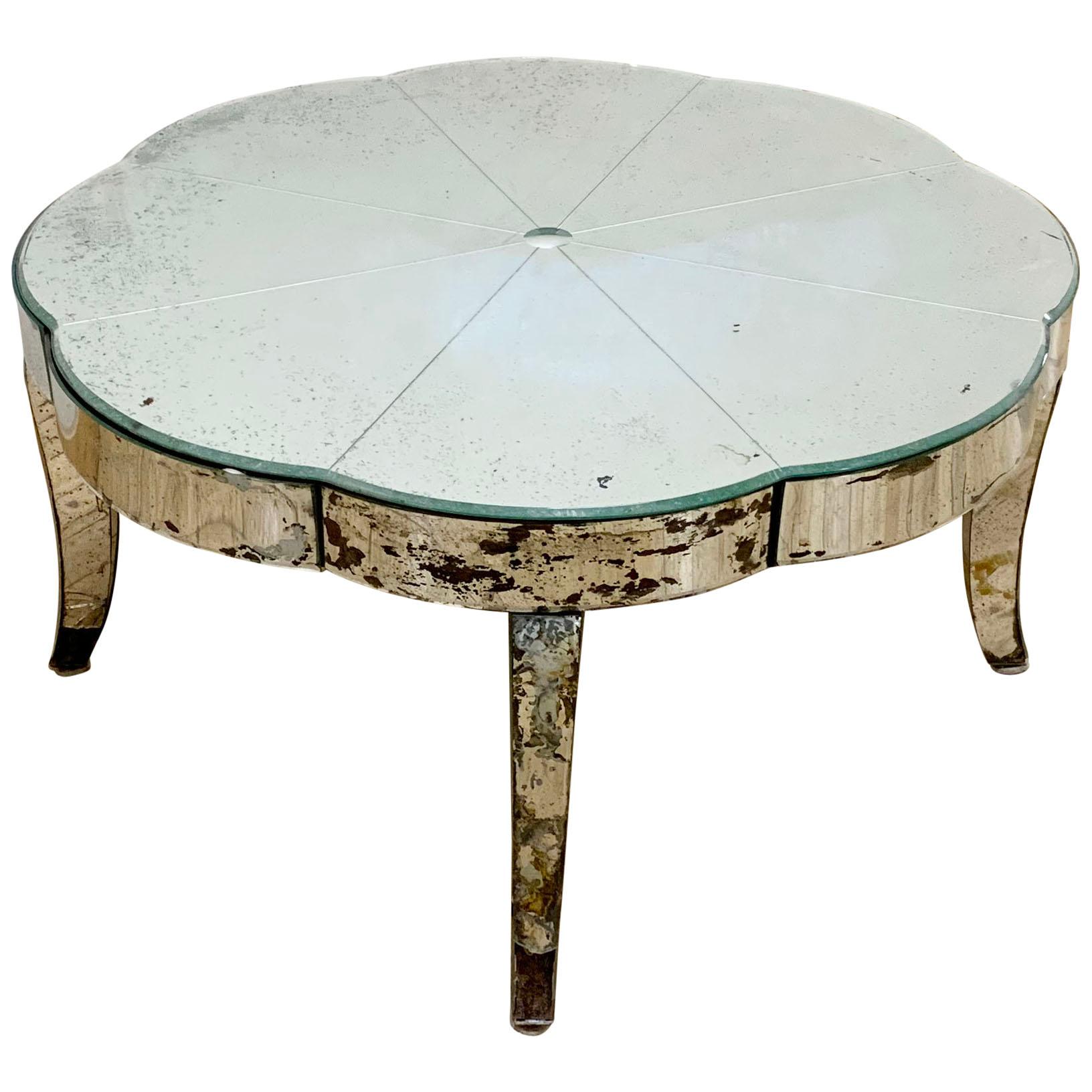 Period French or Italian Deco Mirrored Coffee Table For Sale