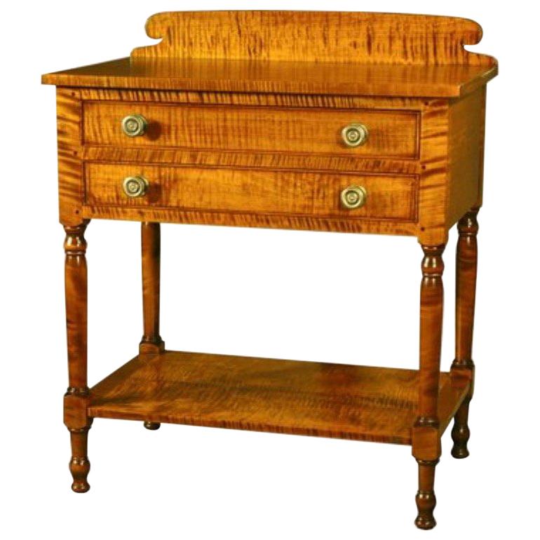 Sheraton Washstand in Tiger Maple For Sale