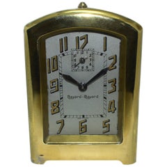 Vintage Art Deco Brass French Alarm Clock by Bayard, circa 1930