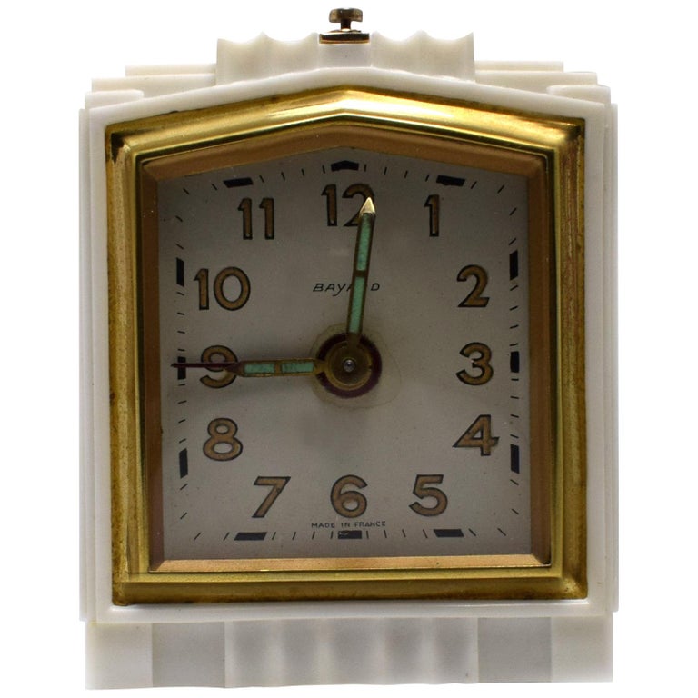 Art Deco 1930s French Bakelite Miniature Alarm Clock For Sale